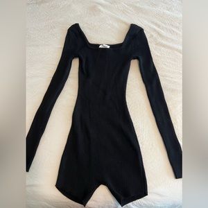 Princess Polly Black Ribbed Romper